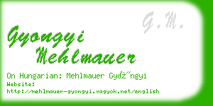 gyongyi mehlmauer business card